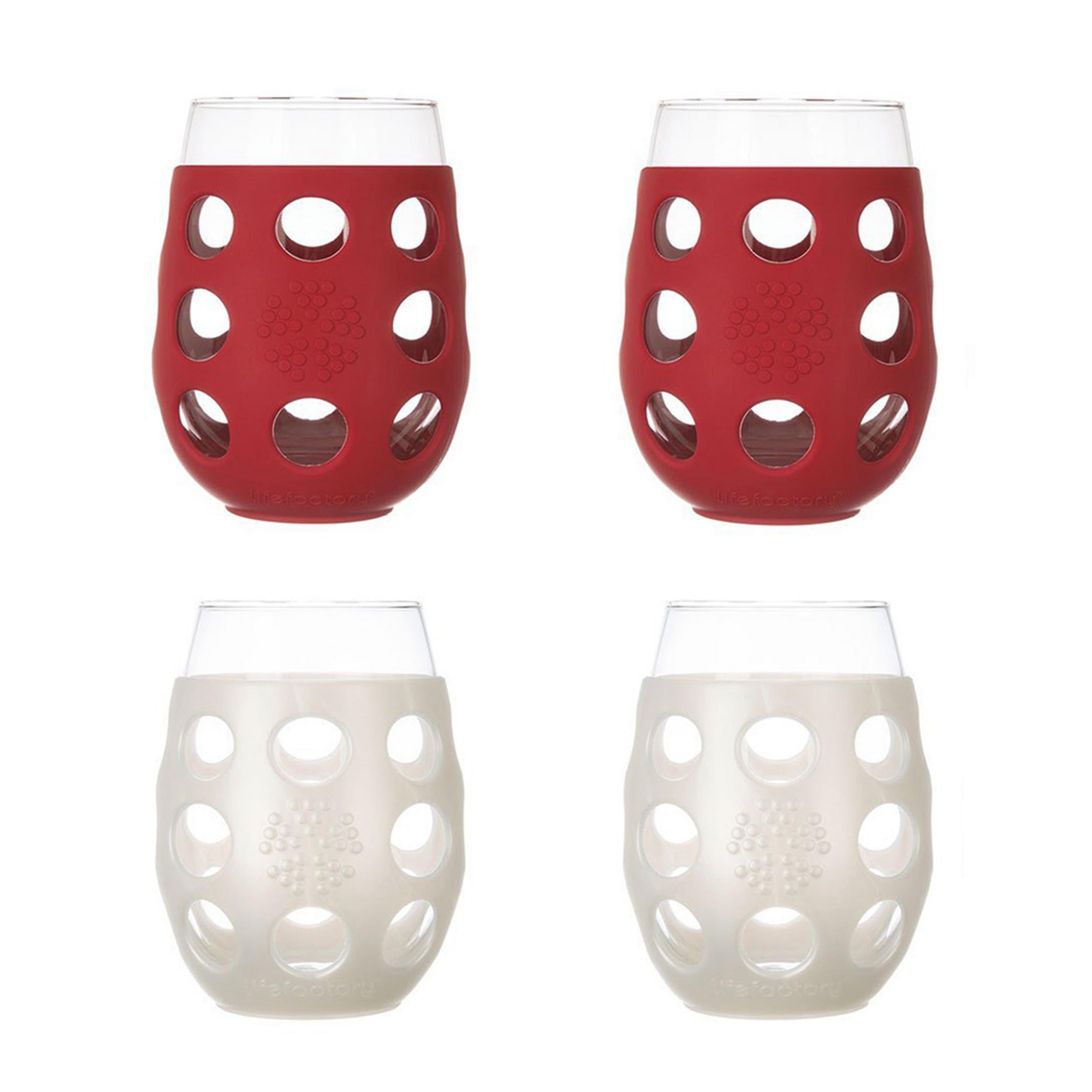 17oz Wine Glass with Silicone Sleeve-4 pack | Lifefactory