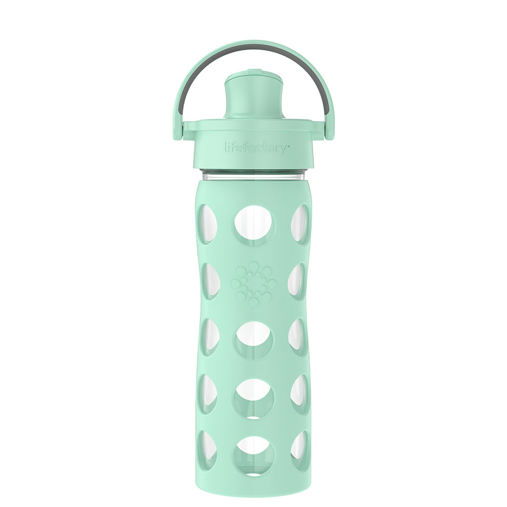 Lifefactory BPA Free 16 oz Glass Water Bottle Silicone Grip Classic Sports  Yoga
