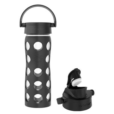 16oz Glass Water Bottle with Classic Cap + Active Cap
