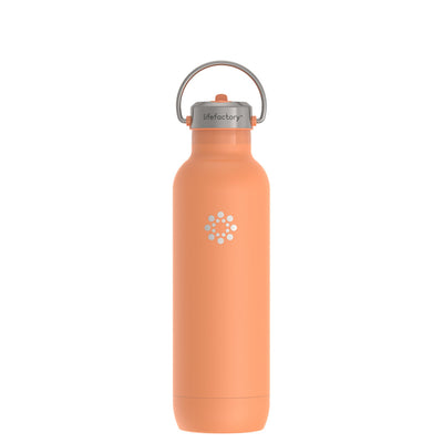24oz Stainless Steel Water Bottle with Straw Cap shown in Apricot