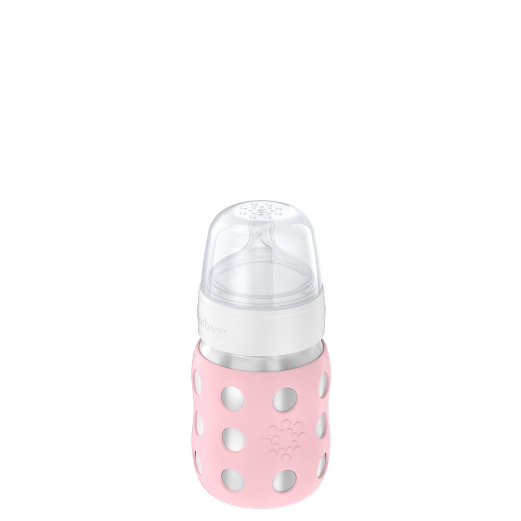 Lifefactory 8 oz Stainless Steel Baby Bottle with Straw Cap, Cantalope