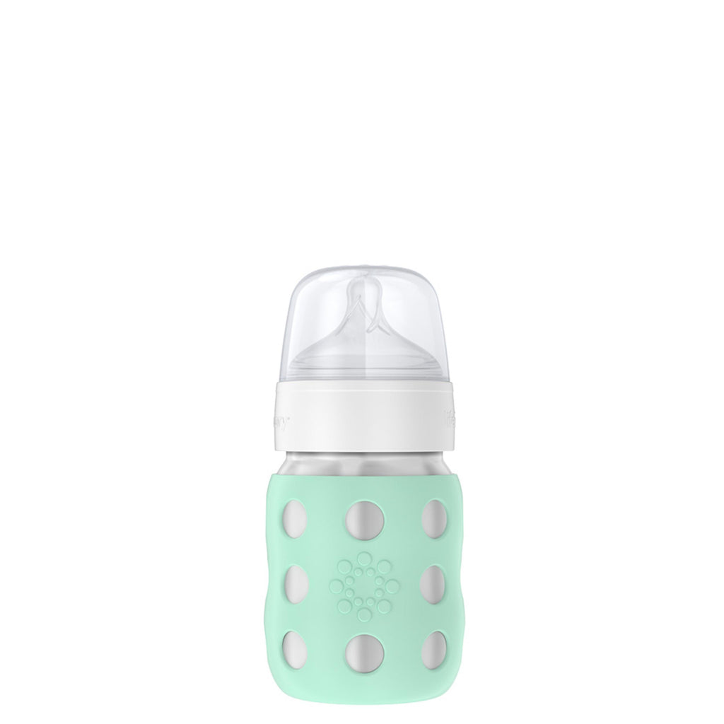 8oz Glass Baby Bottle with Silicone Sleeve | Lifefactory Mint