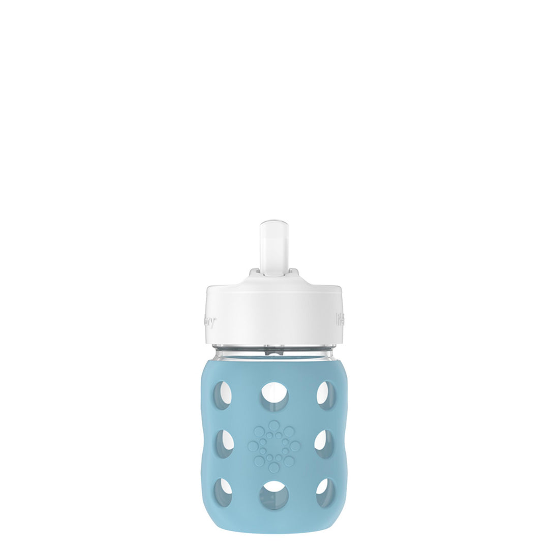 Blue Babybottle【クリスタルパワーストーン】 8oz Glass Baby Bottle with Silicone Sleeve | Lifefactory