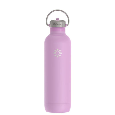 Lifefactory 32oz Stainless Steel Water Bottle Straw Cap Bright Pink