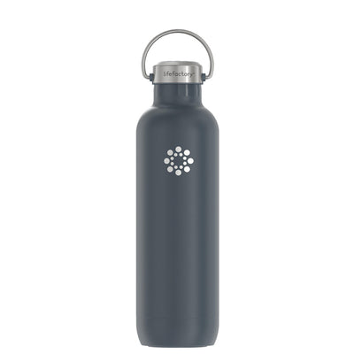 Lifefactory Stainless Steel Water Bottle Screw Cap Carbon 32oz