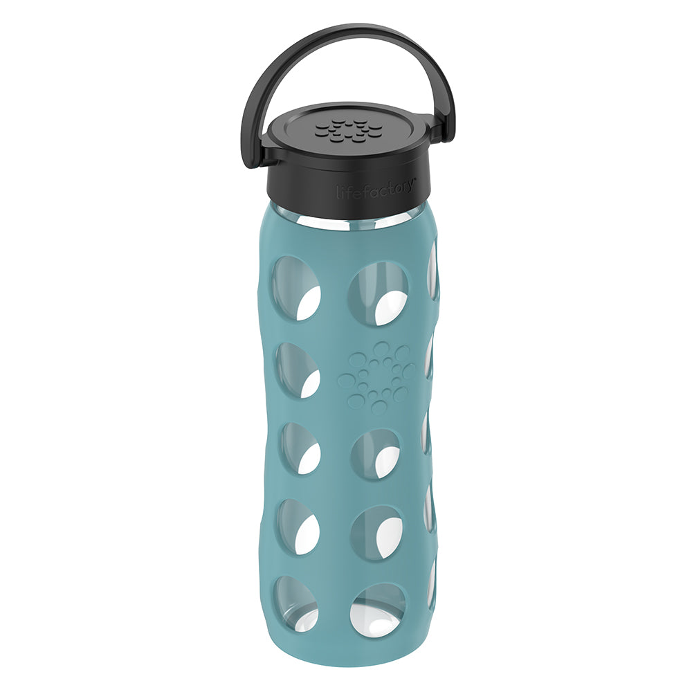 Lifefactory Glass Water Bottle 14oz Green Twist off Cap Silicone Sleeve 324C