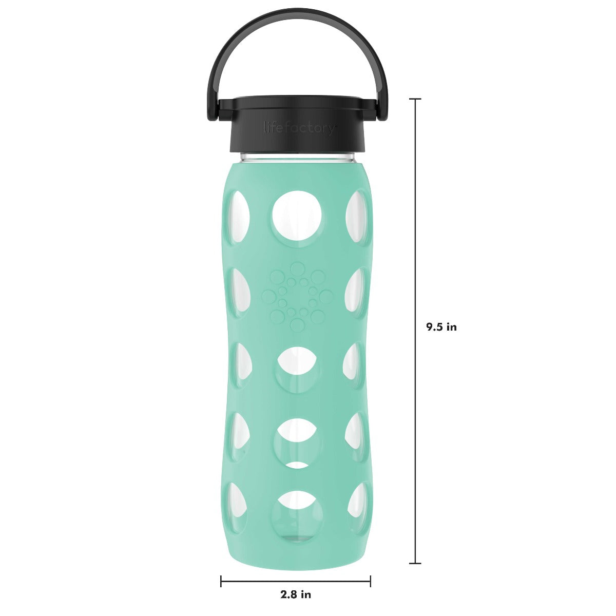 Lifefactory 22oz Glass Water Bottle with Silicone Sleeve & Active Flip Cap - Denim
