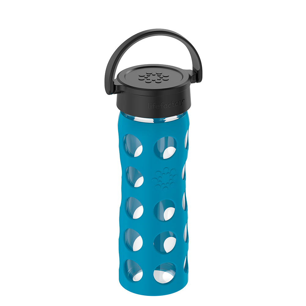 Lifefactory BPA Free 16 oz Glass Water Bottle Silicone Grip Classic Sports  Yoga