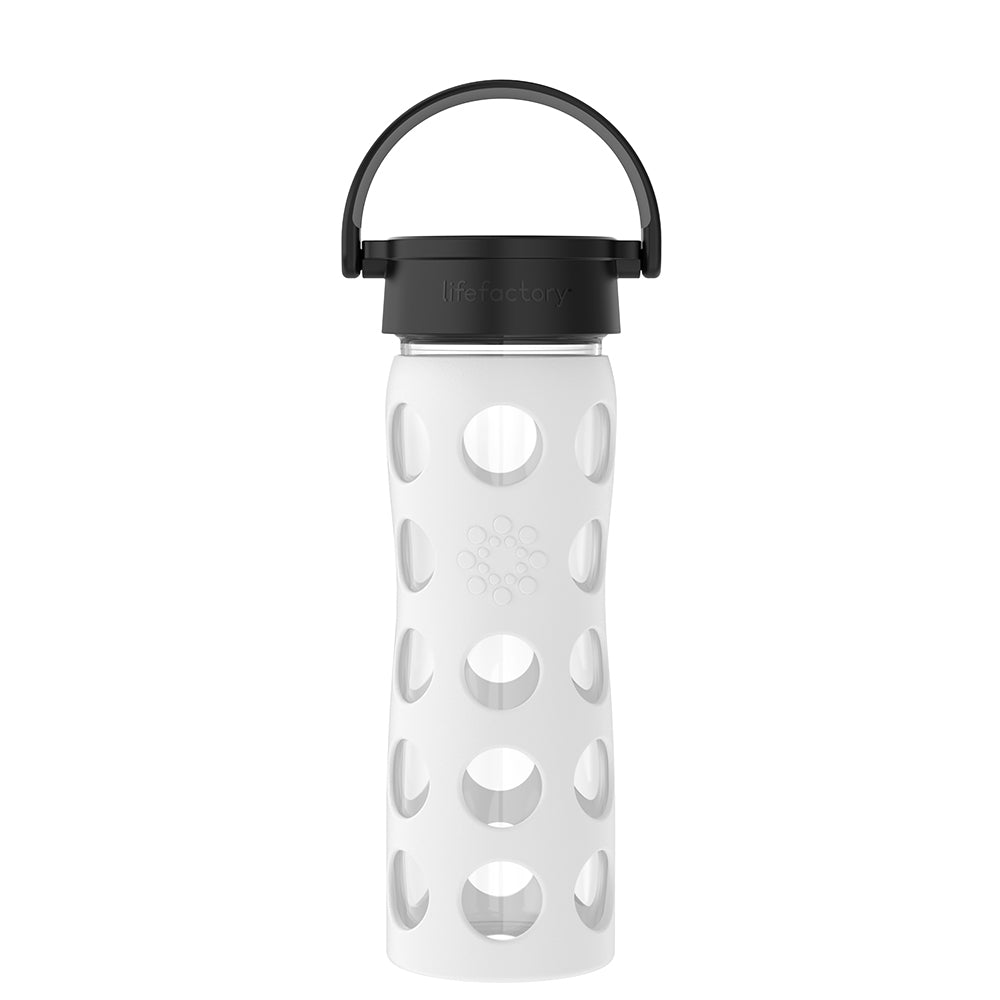 Infuser Water Bottles - White Marble with Cloudy Grey Sleeve 16 oz