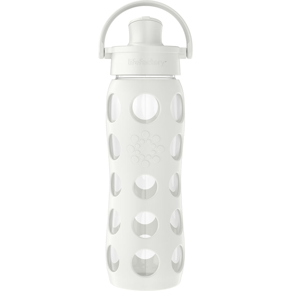 Lifefactory 22oz Glass Water Bottle with Silicone Sleeve & Active Flip Cap - Denim
