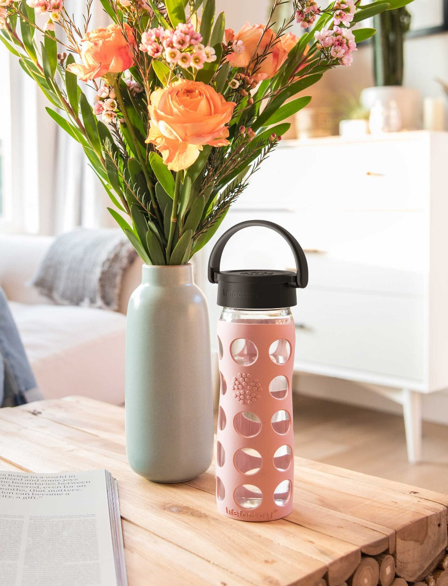 Wide Mouth Glass Water Bottle with Silicone Sleeve