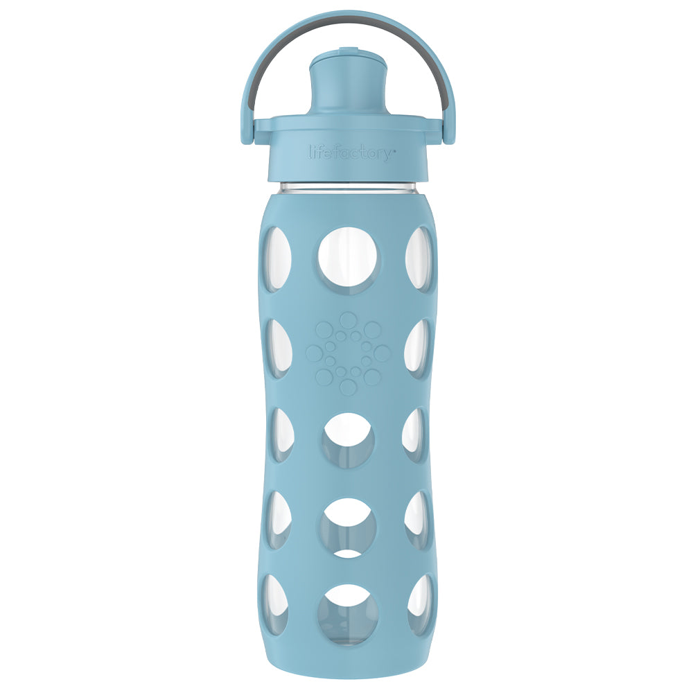 22oz Glass Water Bottle with Silicone Sleeve and Active Cap