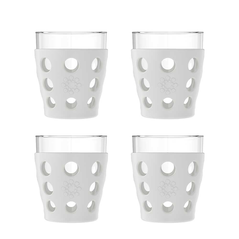 10oz Beverage Glass with Silicone Sleeve-4 pack | Lifefactory